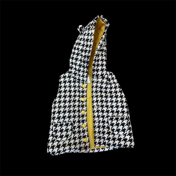 *3 for $20* Gymboree Toddler Black and White Houndstooth Puffer Coat with Hood - Picture 5 of 7